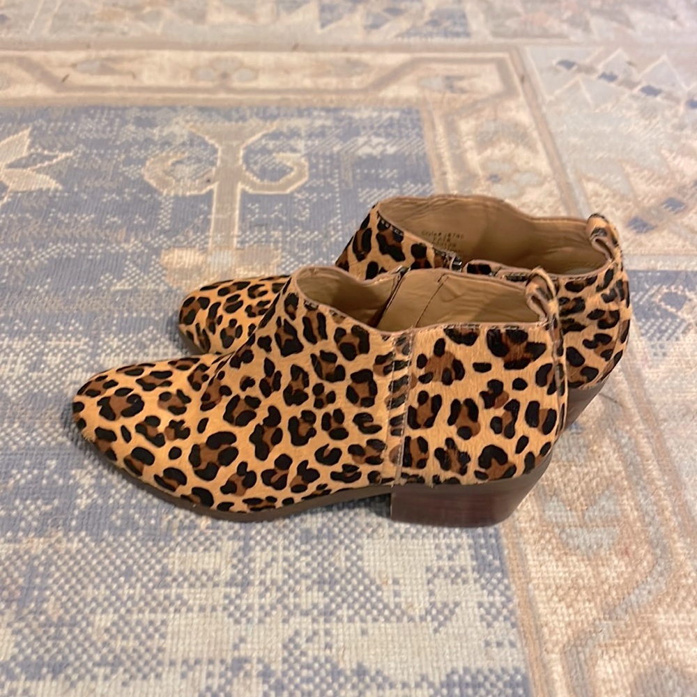 J.Crew Leopard Calfhair Women’s Ankle Booties size 7